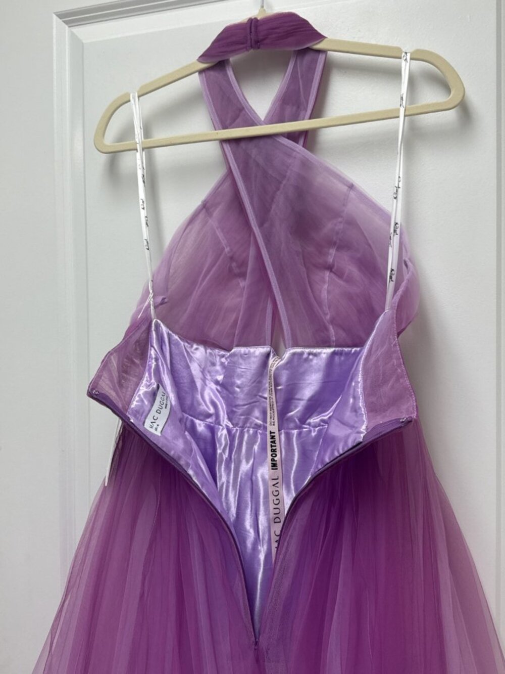 MAC DUGGAL Size 4 Purple Ombre 20554 Cross Front Ombre Ball Gown Dress Formal - Picture 8 of 10